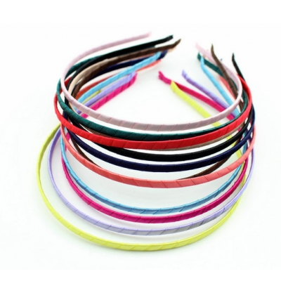 Mixed Color Satin Riddon Wrapped Metal Headbands